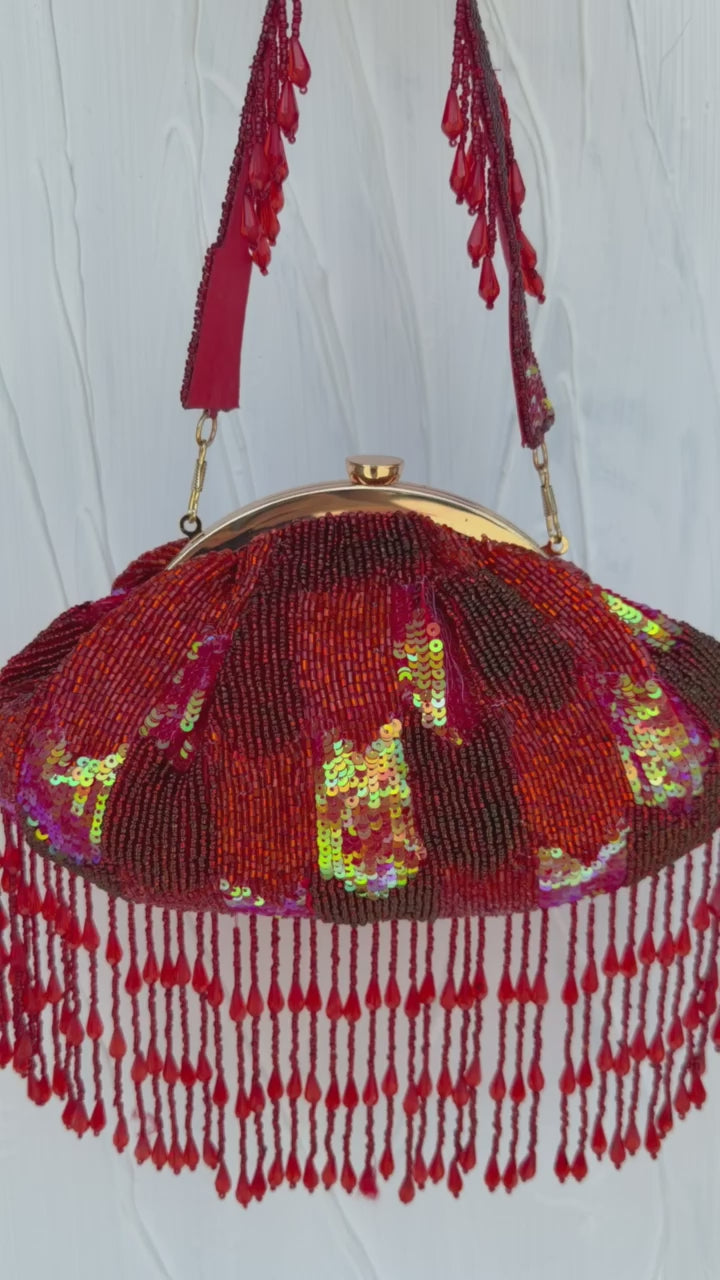 Mehfil Crimson Ember Clutch